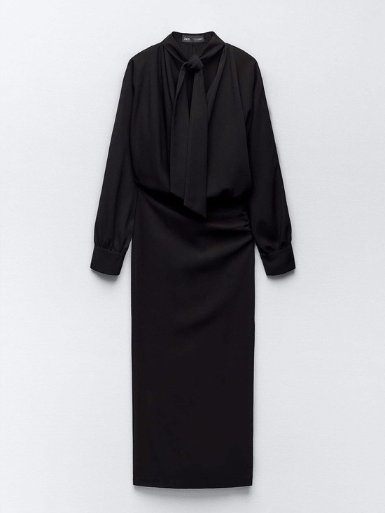ZARA CREPE MIDI DRESS
BLACK - Picture 4 of 5